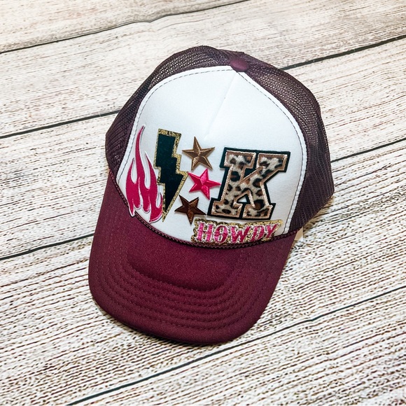 Accessories - NWT Custom Maroon Trucker Hat
